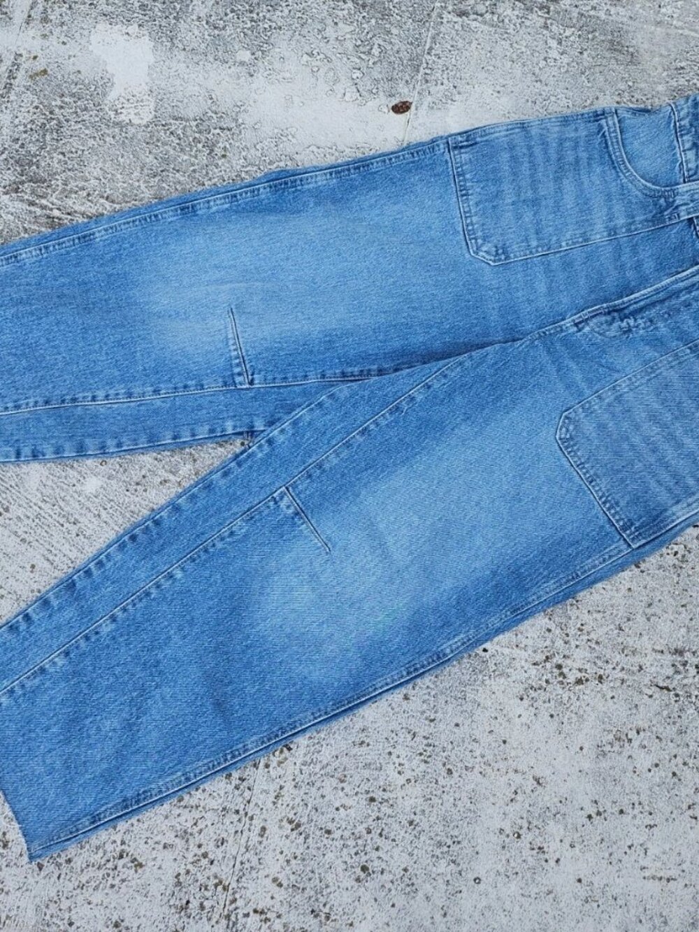 Free Assembly Women Jeans Sky Blue Indigo Wash Denim Carpenter Barrel Size 4 New - Picture 4 of 11